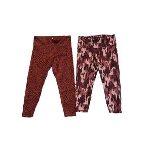 GapFit Womens High Rise 2 Pack Leggings Leopard Print Size Large EUC Gap Workout